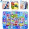 QUOKKA Floor Playmat for Babies Super Soft Plush ABC Play Mat for Kids Toddlers & Infants - Extra Thick (0.8cm) Large Padded Non-Slip Car Nursery Rug with City - Foldable Mat for Playroom